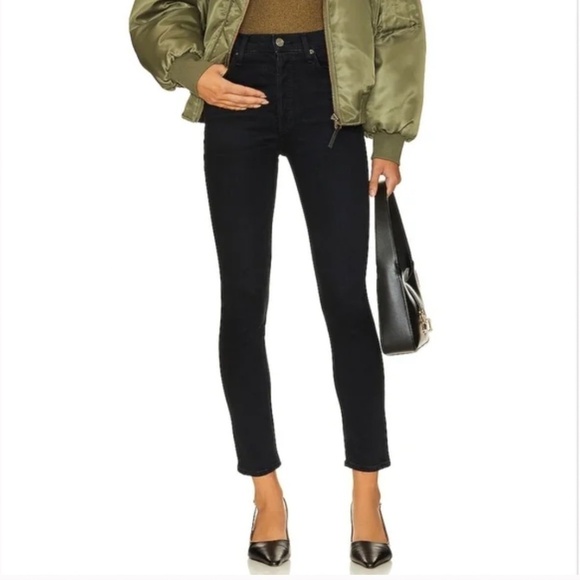 AGOLDE Button Fly High Rise Black Nico Jeans - Picture 1 of 4